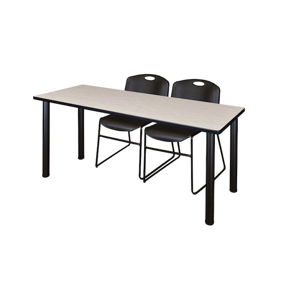 Kee Rectangle Tables > Training Tables > Kee Table & Chair Sets, 60 W, 24 L, 29 H, Maple MT6024PLBPBK44BK - main